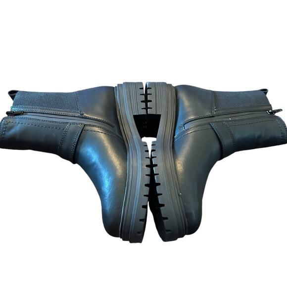 Aqua College Waterproof Leather Lug Sole Urban Street Moto Ankle Boots NEW 8 - Picture 7 of 10